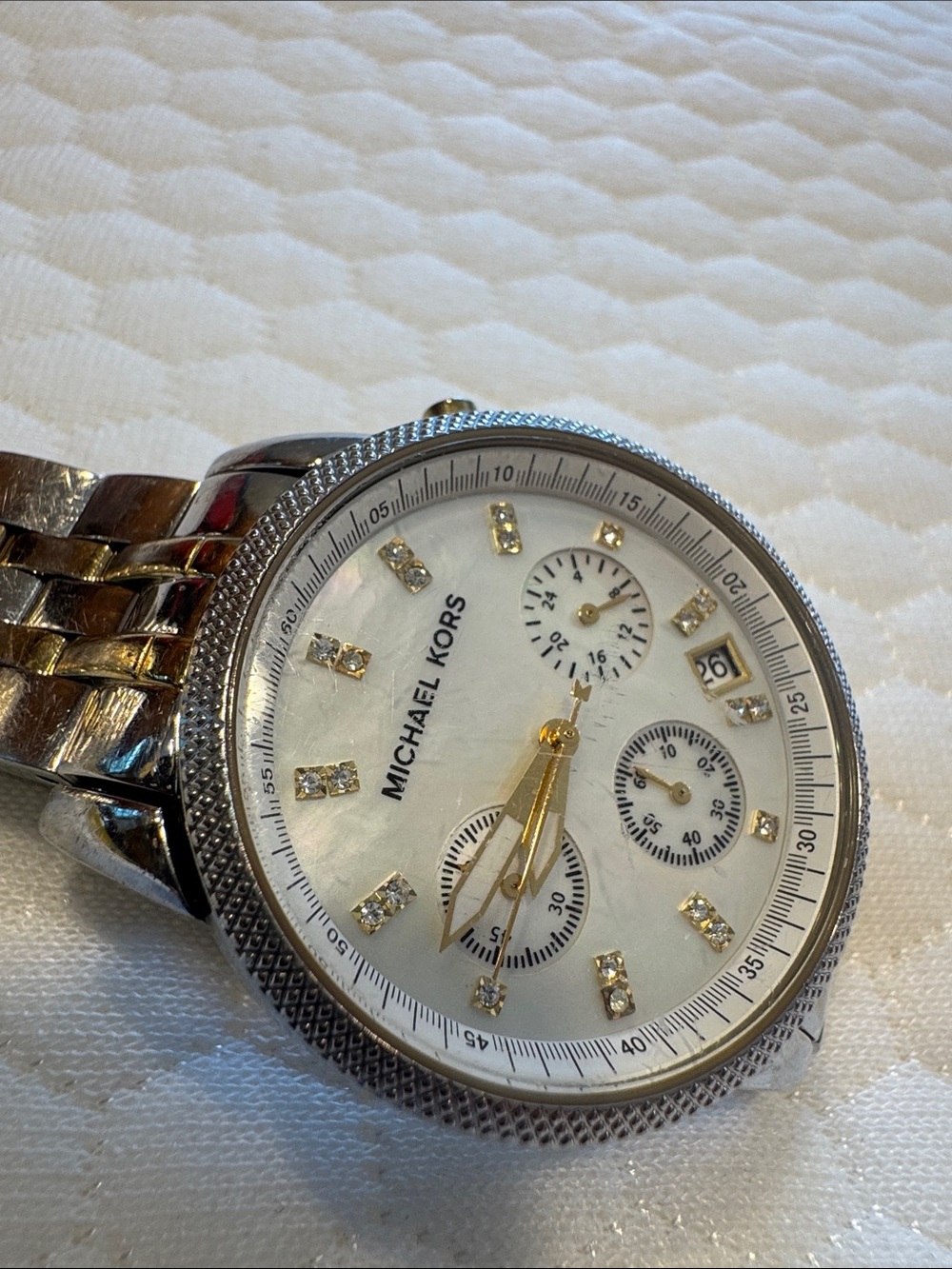 Michael Kors Two-Tone, mother of pearl Silver and Gold Women's Bracelet Watch